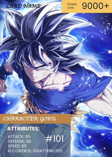 Free Dragonball Z Trading Card Template to Edit Online