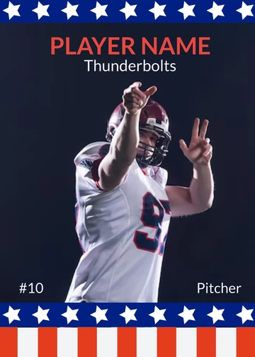 Free Amercian Baseball Card Template to Edit Online