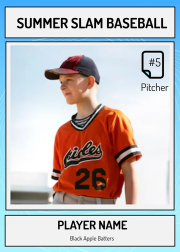 Free Summer Baseball Card Template to Edit Online
