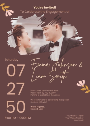 Free Engagement Party Invitation Template With Photo to Edit Online