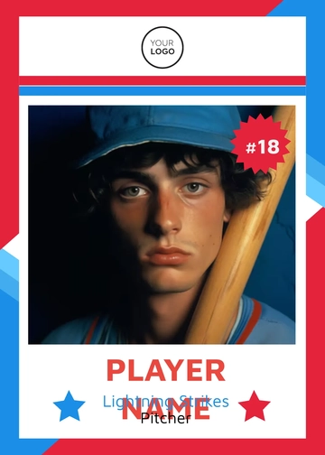 Free Modern Baseball Card Template to Edit Online