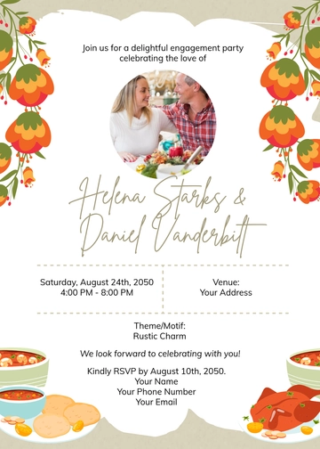 Free Engagement Party Potluck Invitation Template to Edit Online | Template.net