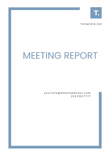 Free Meeting Report Template to Edit Online