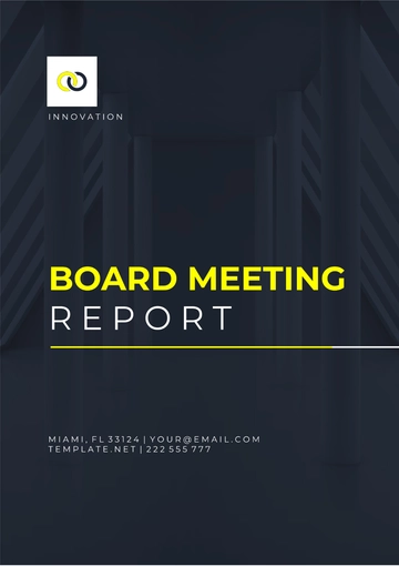 Free Professional Board Meeting Report Template to Edit Online