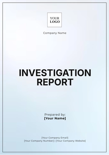 Free Investigation Report Template to Edit Online