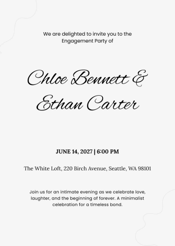 Free Minimalist Engagement Party Invitation Template to Edit Online