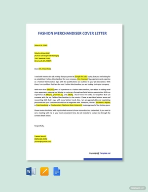 Fashion Merchandiser Cover Letter