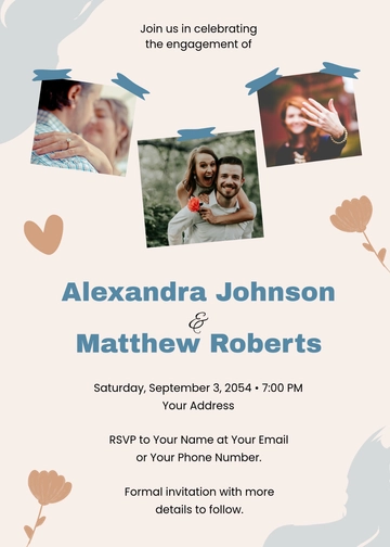 Free Photo Collage Engagement Party Invitation Template to Edit Online