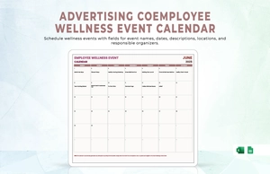 Employee Wellness Event Calendar Template