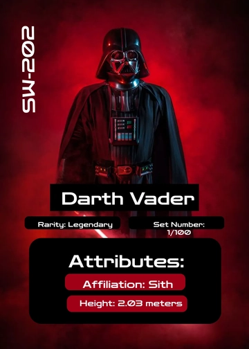 Free Star Wars Trading Card Template to Edit Online