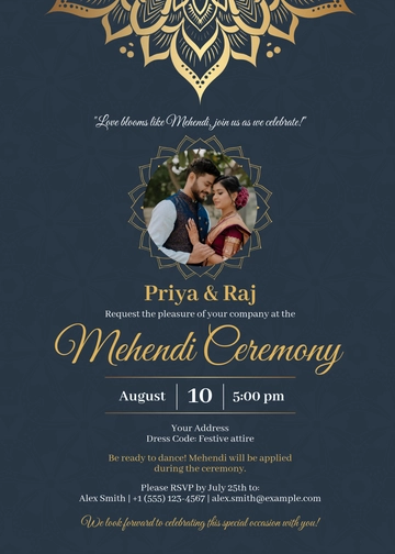 Wedding Mehendi Invitation Template - Edit Online & Download