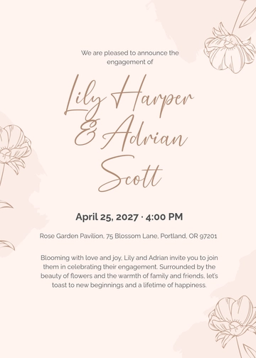 Free Floral Engagement Party Invitation Template to Edit Online