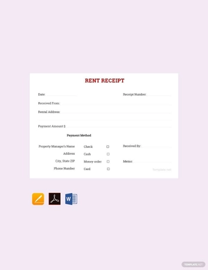 Blank Rent Receipt Template