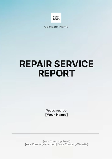 Free Repair Service Report Template to Edit Online