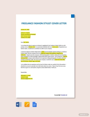 Freelance Fashion Stylist Cover Letter
