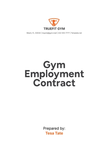 Free Gym Employment Contract Template to Edit Online