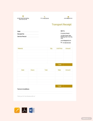 Transport Receipt Template