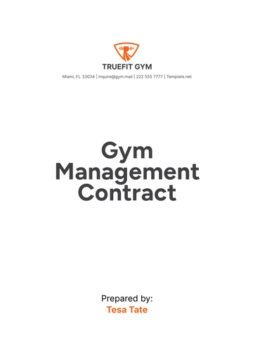 Free Gym Management Contract Template to Edit Online