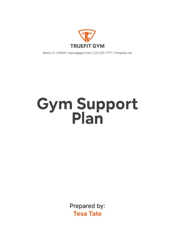 Free Gym Support Plan Template to Edit Online Free Gym Support Plan Template to Edit Online