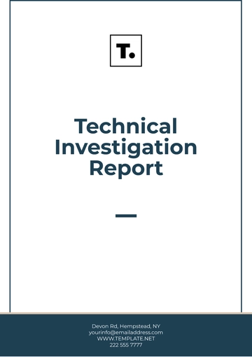 Free Technical Investigation Report Template to Edit Online