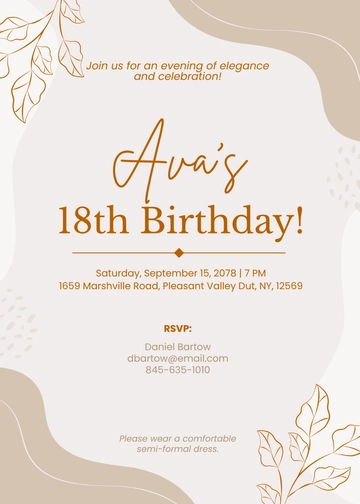 Free Aesthetic 18th Birthday Invitation Template to Edit Online