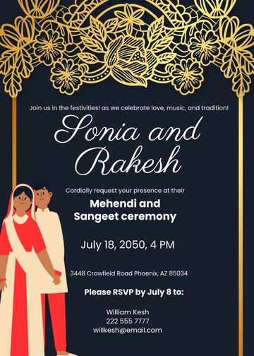 Mehendi And Sangeet Invitation Template - Edit Online & Download