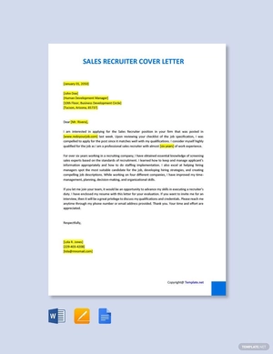 Sales Recruiter Cover Letter