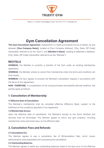 Free Gym Cancellation Agreement Template to Edit Online Free Gym Cancellation Agreement Template to Edit Online