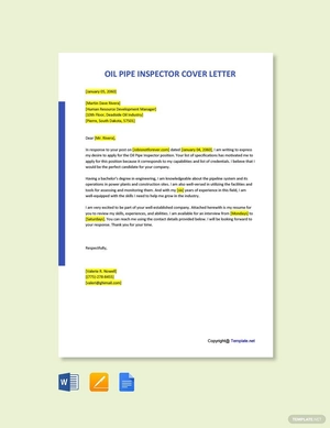 Oil Pipe Inspector Cover Letter