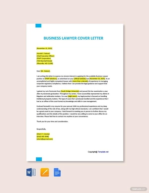 Business Lawyer Cover Letter Template