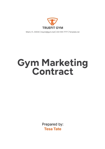 Free Gym Marketing Contract Template to Edit Online