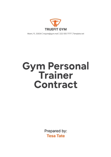 Free Gym Personal Trainer Contract Template to Edit Online