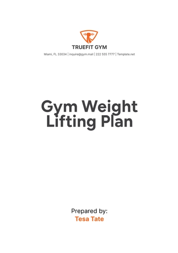 Free Gym Weight Lifting Plan Template to Edit Online