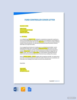 Fund Controller Cover Letter Template