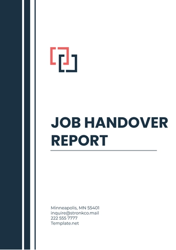 Free Job Handover Report Template to Edit Online