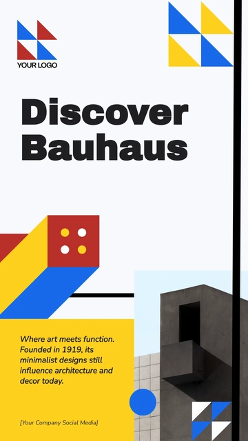 Free Bauhaus Instagram Story Template to Edit Online