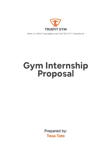 Free Gym Internship Proposal Template to Edit Online