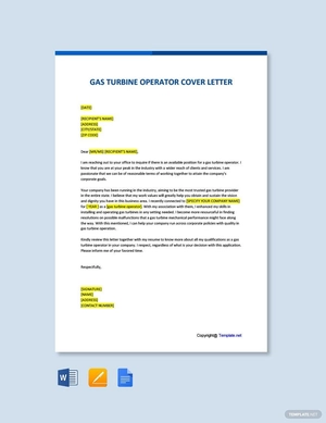Gas Turbine Operator Cover Letter Template Gas Turbine Operator Cover Letter Template