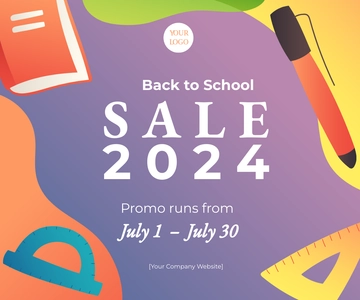 Free Back to School Sale 2024 Template to Edit Online