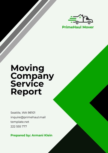 Free Moving Company Service Report Template to Edit Online