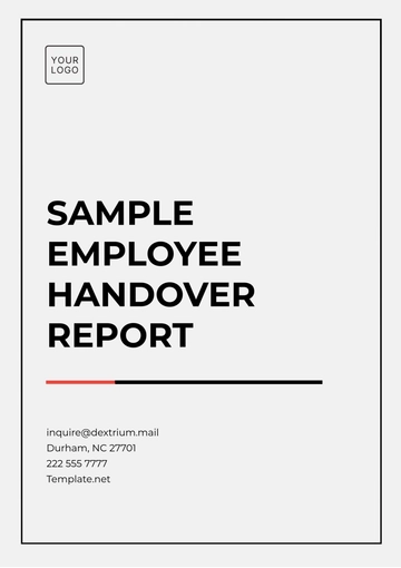 Free Sample Employee Handover Report Template to Edit Online