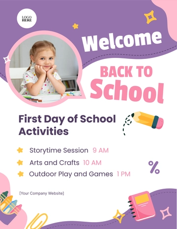 Free Back to School Activities for Toddlers Template to Edit Online