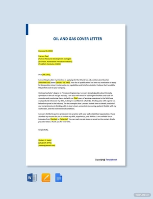 Oil And Gas Cover Letter