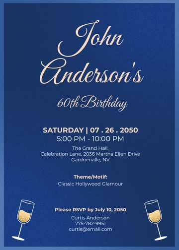 Free Dad's 60th Birthday Invitation Template to Edit Online