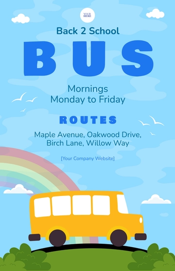 Free Back to School Bus Poster Template to Edit Online