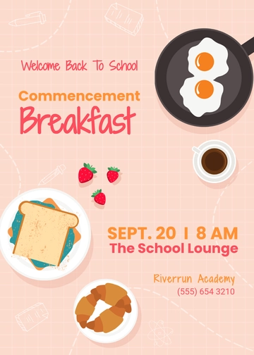 Free Back to School Breakfast Invitation Template to Edit Online