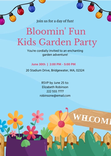 Free Kids Garden Party Invitation Template to Edit Online Free Kids Garden Party Invitation Template to Edit Online