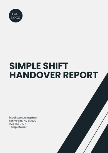 Free Simple Shift Handover Report Template to Edit Online