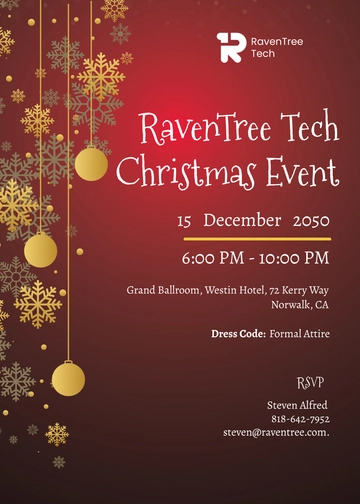 Free Company Christmas Event Invitation Template to Edit Online