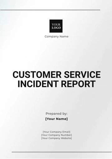 Free Customer Service Incident Report Template to Edit Online